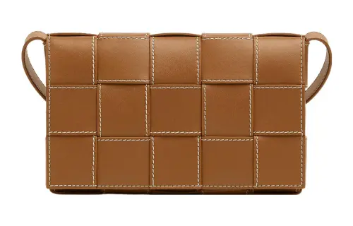 Bottega Veneta CASSETTE Cow Leather Shoulder Bag, Crossbody Bag Medium Men's Brown