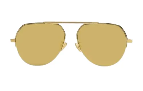 Bottega Veneta Alloy Aviator Sunglasses Unisex Yellow