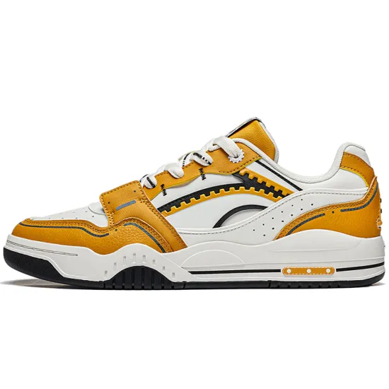 LINING Yuebai Skateboard Shoes Unisex Low-Top Orange White