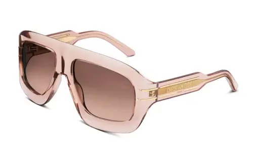 DIOR Plate Frame Irregular Shape Sunglasses Women's Pink