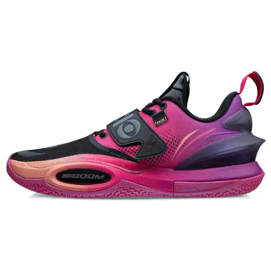 LINING All City 10 V2 Basketball Shoes Men Low-Top Black Red Purple