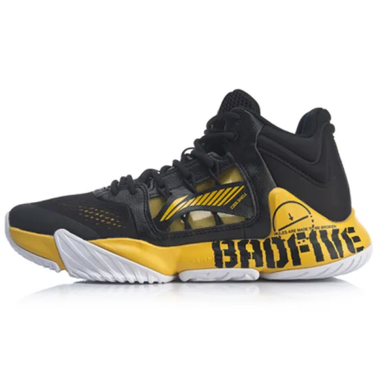 LINING Storm 1 Basketball Shoes Men Mid-Top Black Yellow