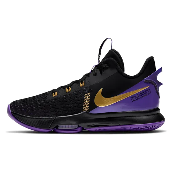 Nike Witness 5 Basketball Shoes Unisex Low-top Black/Purple/Gold