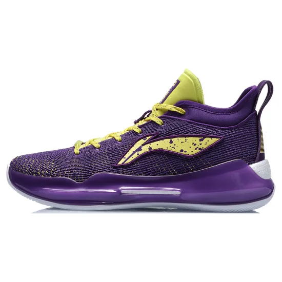 LiNing YuShuai 13 Boom Low Mid Top Performance Basketball Shoes Men's Yellow Purple