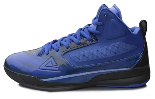 Peak Speed Eagle Generation Skywalker Comfortable and Versatile Non-slip Wear-Resistant Breathable Mid-top Basketball Shoes Men's Black Blue