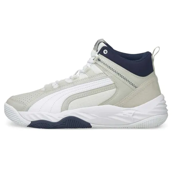 PUMA REBOUND Series Basketball Shoes Unisex Mid-top Grey/Blue