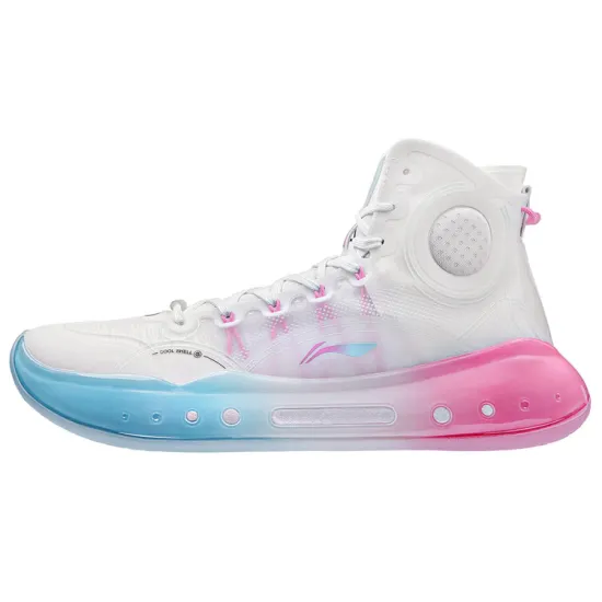 LINING YuShuai 14 Boom Basketball Shoes Men High-Top Standard White/Moon White Blue