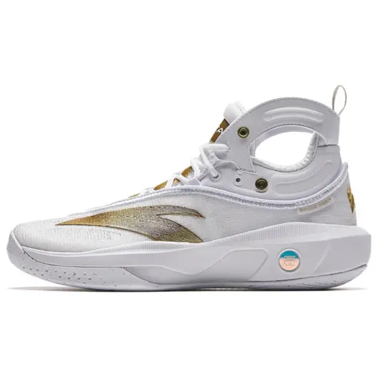 ANTA KT8 Basketball Shoes Men High-Top White Gold