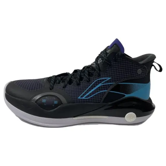 LINING YuShuai 15 Boom Basketball Shoes Men Mid-Top Black Blue