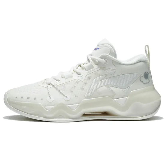 LINING Liren 2 Low Basketball Shoes Men Low-Top Mist White