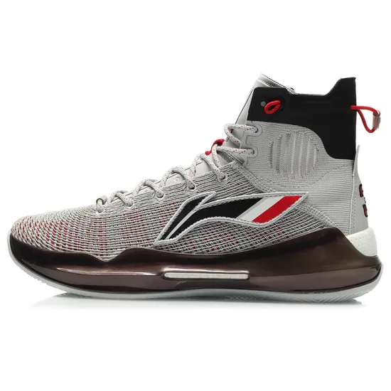 LiNing YuShuai 13 Boom CJ PE Cushioning Anti Slip And Wear Resistant High Top Basketball Shoes Gray