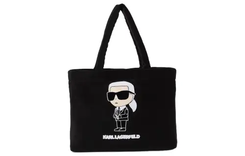 KARL LAGERFELD / Karl Lagerfeld Jeans Cotton Tote Bag, Shopping Bag, Shoulder Bag, Handbag Women's Black