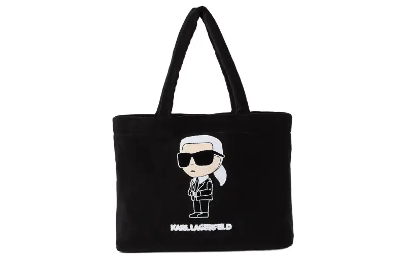 KARL LAGERFELD / Karl Lagerfeld Jeans Cotton Tote Bag, Shopping Bag, Shoulder Bag, Handbag Women's Black