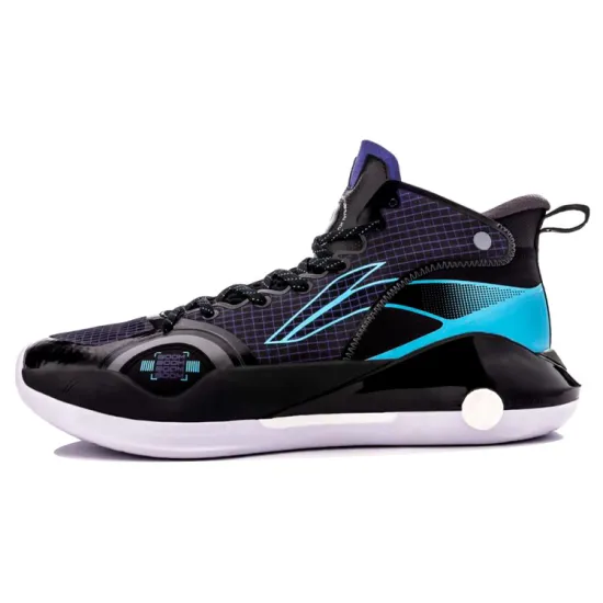 LINING YuShuai 15 Basketball Shoes Men Mid-Top Black Blue