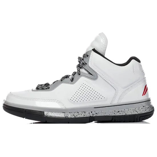LINING WOW 1 Basketball Shoes Unisex Mid-Top White Gray