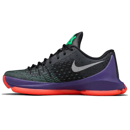 Nike KD 8 Basketball Shoes Men Low-top Black/white/green/fluorescent Orange