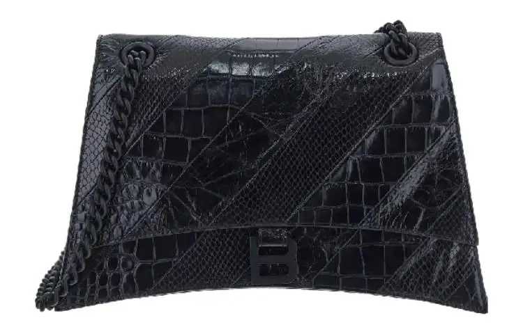 Balenciaga Crush Leather Chain Bag, Crossbody Bag, Shoulder Bag Women's Black