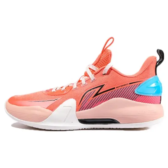LINING Speed 7 Basketball Shoes Men Low-Top Red Blue/White