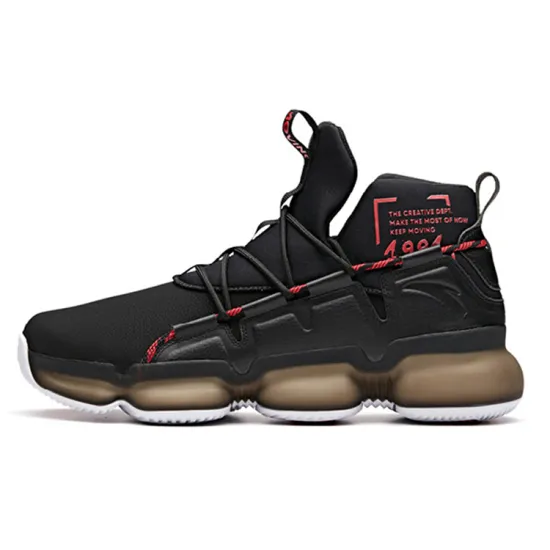 Anta Cushioned Slip Resistant High Top Basketball Shoes Men's Black