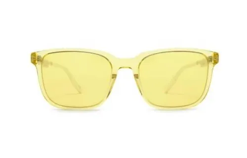 DIOR Plate Frame Square Sunglasses Men's Yellow