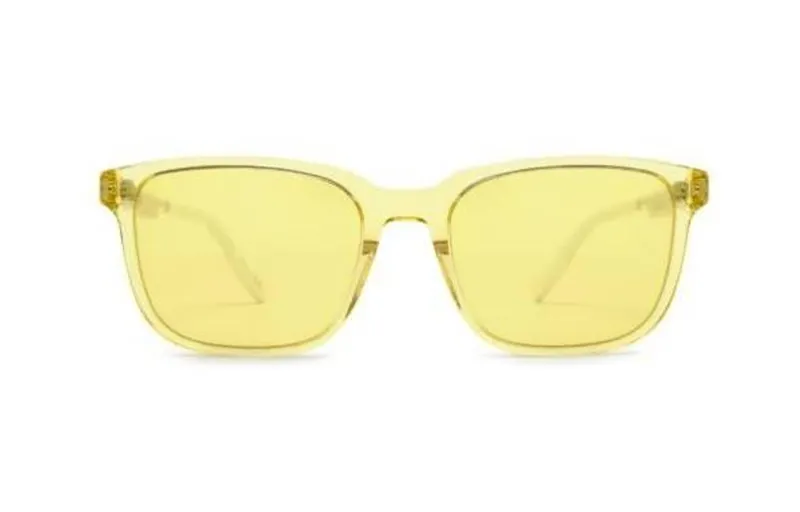 DIOR Plate Frame Square Sunglasses Men's Yellow