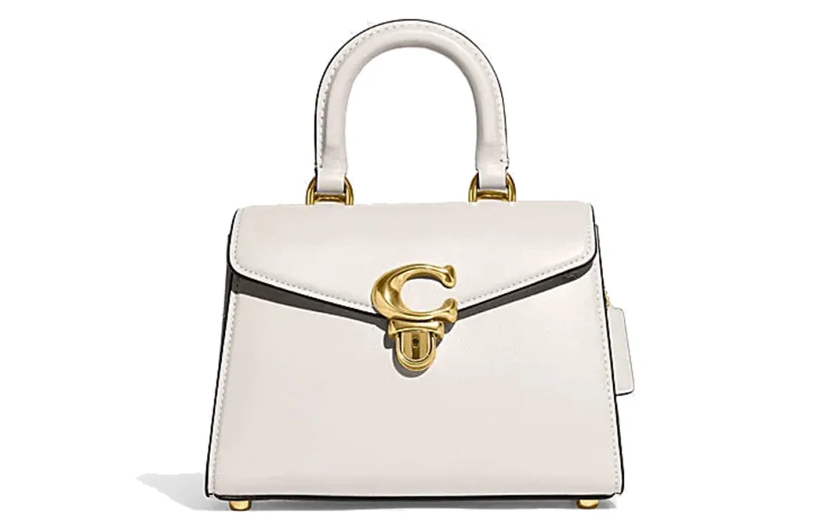 COACH Cow Leather Handbag, Shoulder Bag, Crossbody Bag Small Women's White