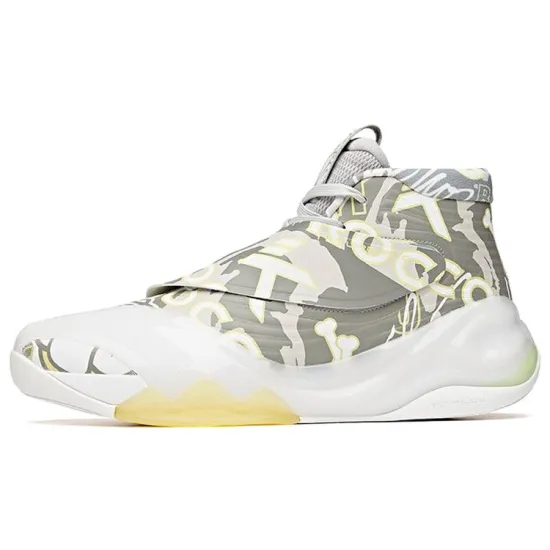 ANTA KT6 Basketball Shoes Men High-Top Gray White/Yellow