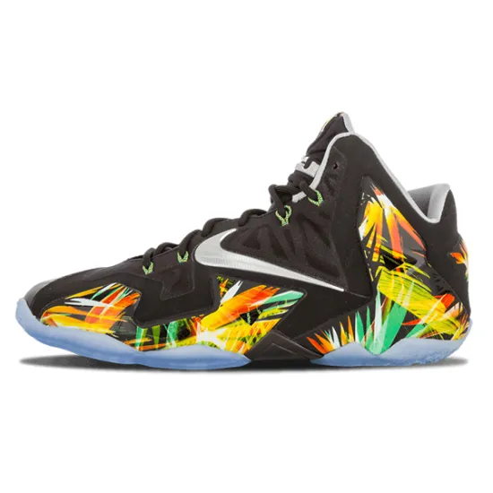 Nike Lebron 11 Basketball Shoes Men Mid-top Black/metallic Silver/wolf Gray