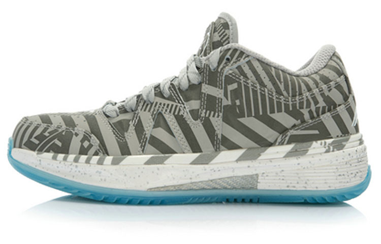 LiNing WOW 2 Wade's Way 2 Ice-Treading Anti-slip Shock Absorbing Wear-Resistant Low-top Basketball Shoes Men's Gray Blue