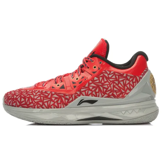 LINING WOW 4 Basketball Shoes Unisex Mid-Top Red/Gray