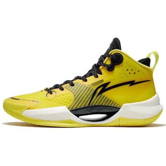 LINING Ultra Light Basketball Shoes Men Mid-Top Kiwi Yellow/Black
