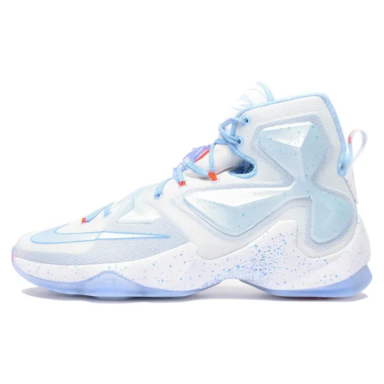 Nike Lebron 13 Basketball Shoes Men High-top White/Blue/Lake Blue