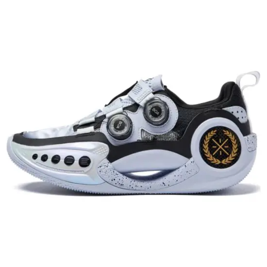 LiNing WOW 9 City Limited Shanghai Cushioning Anti Slip And Wear Resistant Low Top Basketball Shoes Black White