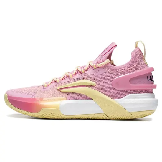 LINING Speed 9 Ultra Low Basketball Shoes Men Low-Top Pink/Yellow