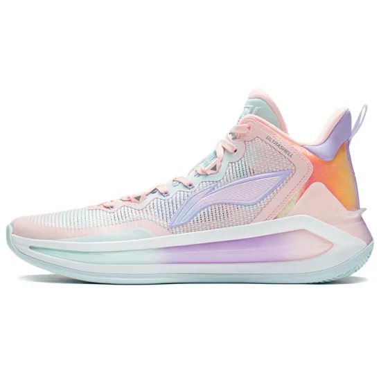 LINING Liren 3 Basketball Shoes Men Mid-Top Neon Light Pink/Aqua Blue