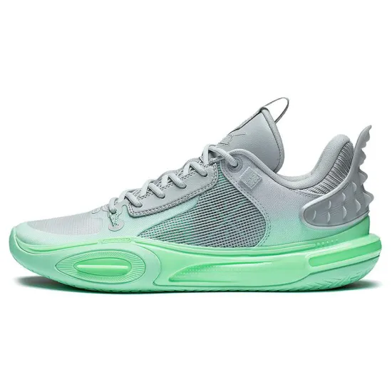 LINING All City 11 Basketball Shoes Men Low-Top Gray Green