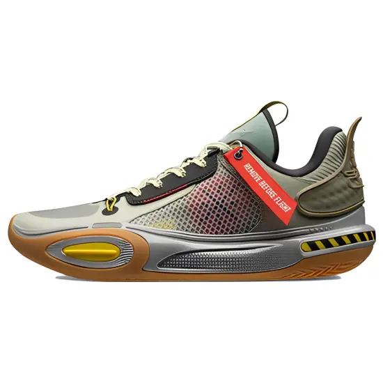 LiNing All City 11 Warning Cushioning Anti Slip And Wear Resistant Low Top Basketball Shoes Men's Cyan Yellow