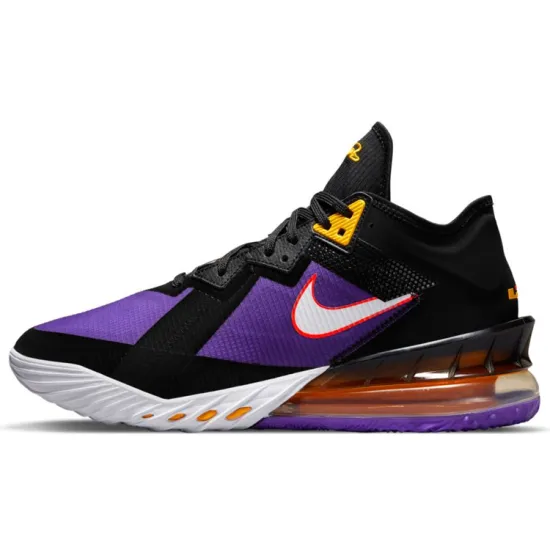 Nike Lebron 18 Basketball Shoes Men Low-top Black/Purple/Gold