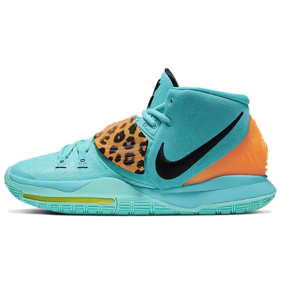 Nike Kyrie 6 Basketball Shoes Unisex Mid-top Refreshing Blue/black/opit Yellow/holland Orange