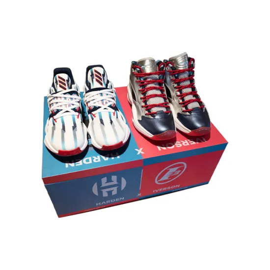 Reebok X Adidas Harden X Reebok Iverson Basketball Shoes Men Low-top White/Blue/Red