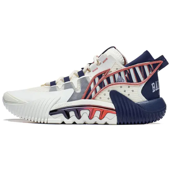 LINING Badfive 2 Low Basketball Shoes Men Low-Top White Blue