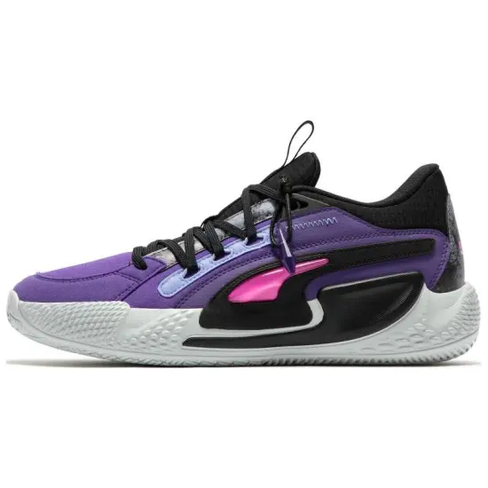 PUMA Court Rider Basketball Shoes Men Low-top Black/purple