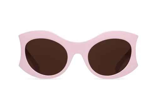 Balenciaga Injection Molded Irregular Shape Sunglasses Women's Pink