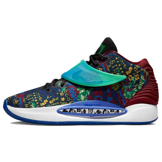 Nike KD 14 Basketball Shoes Men Mid-top Blue/Green/Red/White
