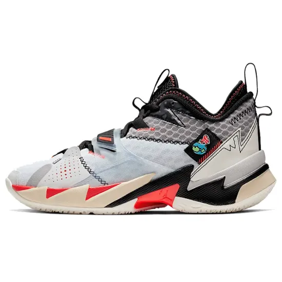 Jordan Why Not Zer0.3 Basketball Shoes Unisex Mid-top White/black/atmospheric Gray/bright Crimson