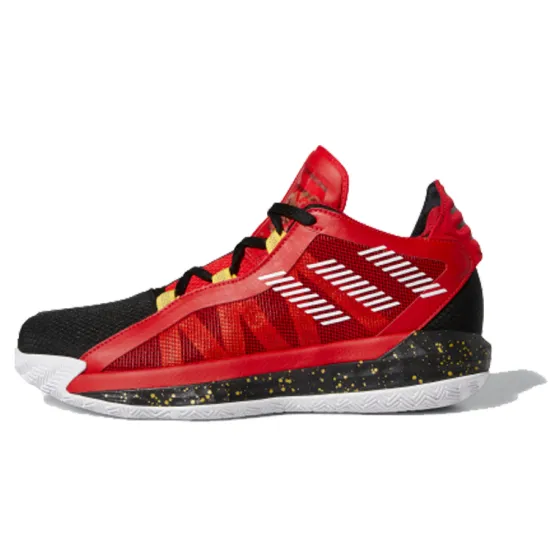 Adidas D Lillard 6 Basketball Shoes Men Low-top Red/Black/Yellow