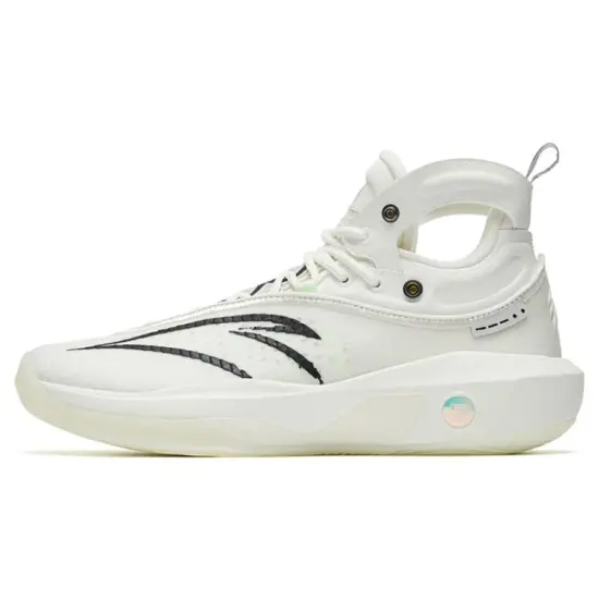 ANTA KT8 Basketball Shoes Men High Top Ivory White/Black