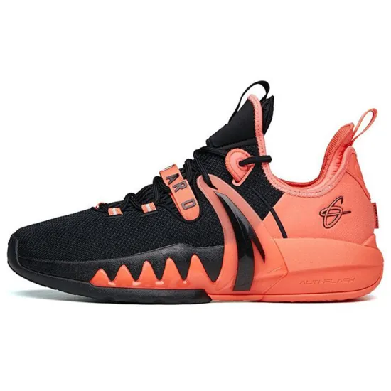 ANTA GH2 Basketball Shoes Men Low-Top Black Orange