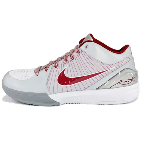 Nike Zoom Kobe 4 Basketball Shoes Men Low-top White/Gray/Red