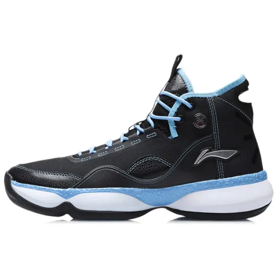 LiNing Cushioning Wear Resistant Coverage Support Impact Resistant High Top Basketball Shoes Men's Blue Pink